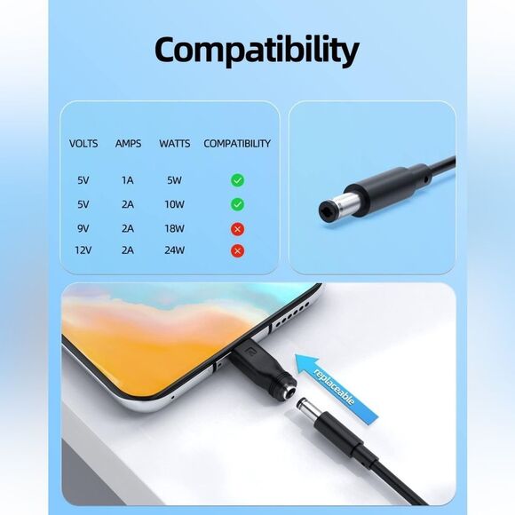 NWT DC 5V 2A Power Cord Supply 10W AC / DC Charger AC Adapter Power Supply - Picture 3 of 8